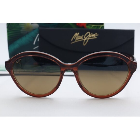 Maui Jim Mariana MJ 828-25E Brown Cat Eye Sunglasses Gray polarized Lenses 55mm